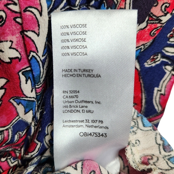 Anthropologie Spliced Floral Paisley Boho Peasant Flowy Tunic Dress Women Size M - Picture 11 of 11